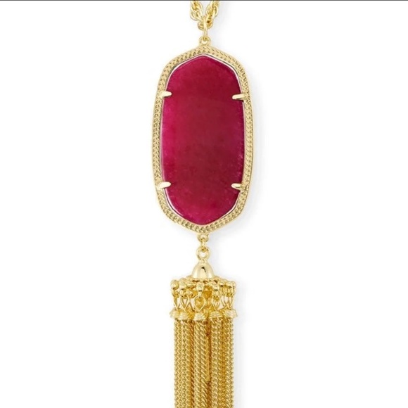 Kendra Scott Rayne Necklace Maroon Jade - Picture 3 of 4